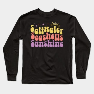 Positivity Motivational Summer Saltwater Seashells Sunshine Long Sleeve T-Shirt